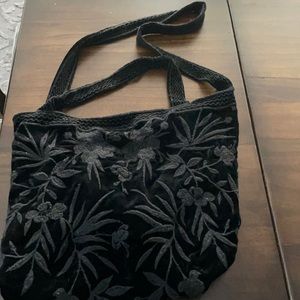 Johnny Was Gorgeous Velvet Linen Lined Crossbody